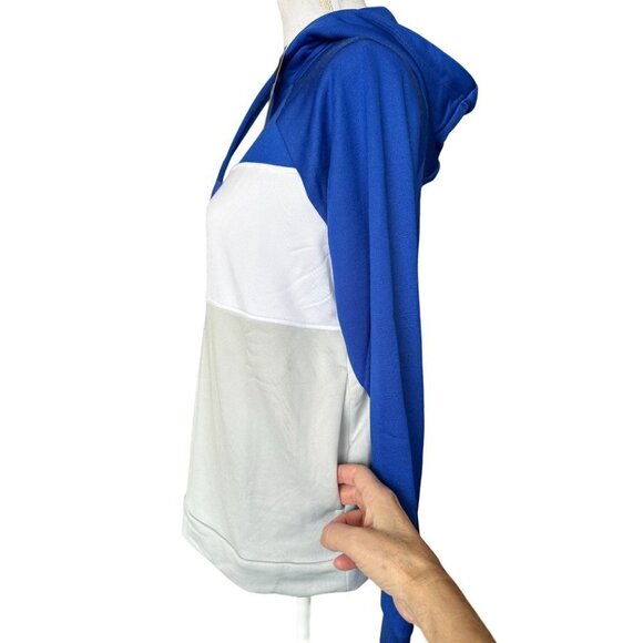 Under Armour Color Block Hoodie Women's Size Medium Blue White Gray New $70 - Picture 5 of 12